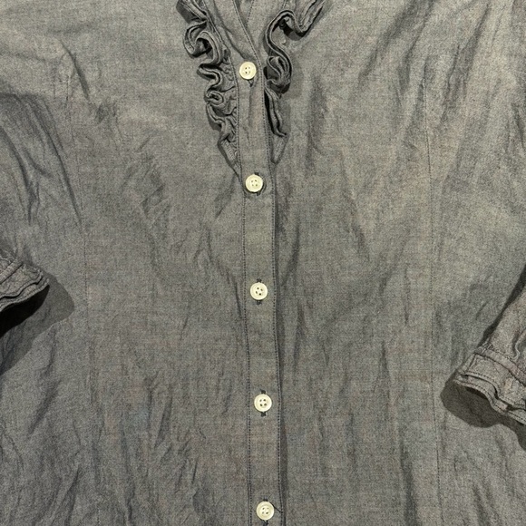 Talbots ruffle front blouse - Picture 2 of 4